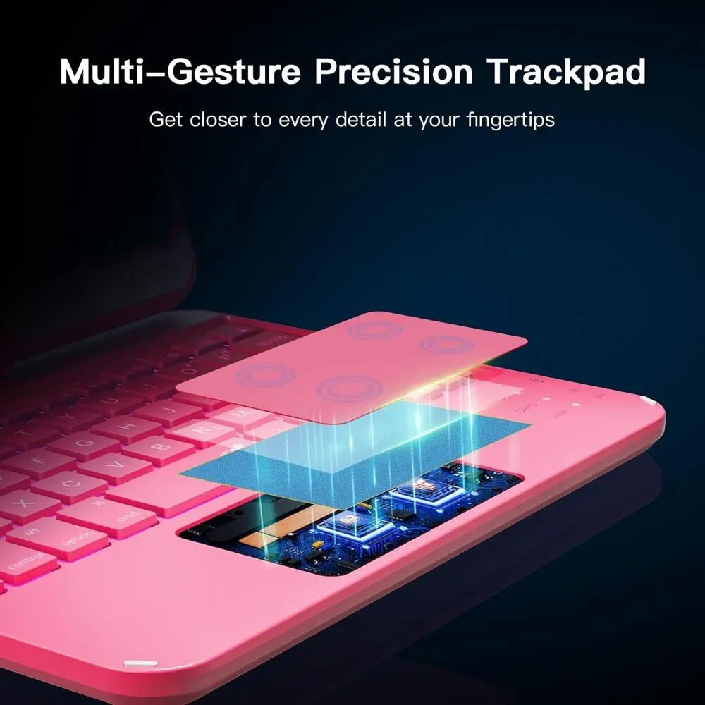 iPad mini 7 (A17 Pro, 2024) & Mini 6 (2021) Case with Keyboard, 7 Colors Backli